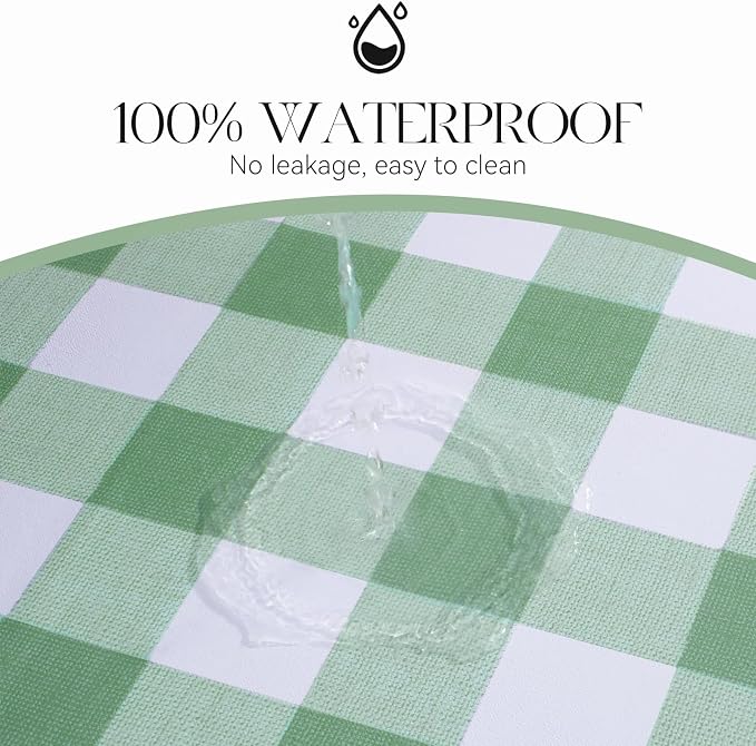 MOSAYT Rectangle Vinyl Tablecloth, 100% Waterproof Buffalo Gingham Plastic - Image 2
