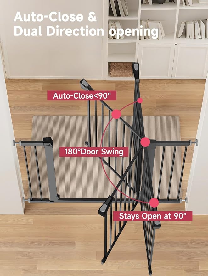 36.2" Extra Tall Baby Gate for Stairs, 29.5-46" Wide Dog Gate for Doorways - Image 4
