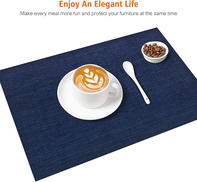Placemats Set of 12, Heat and Stain Resistant Indoor/Outdoor Place mats - Image 6