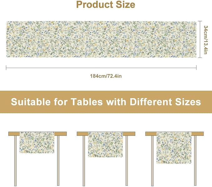 Rustic Flower Table Runner, Spring Sage Green Eucalyptus Leaves Watercolor - Image 8