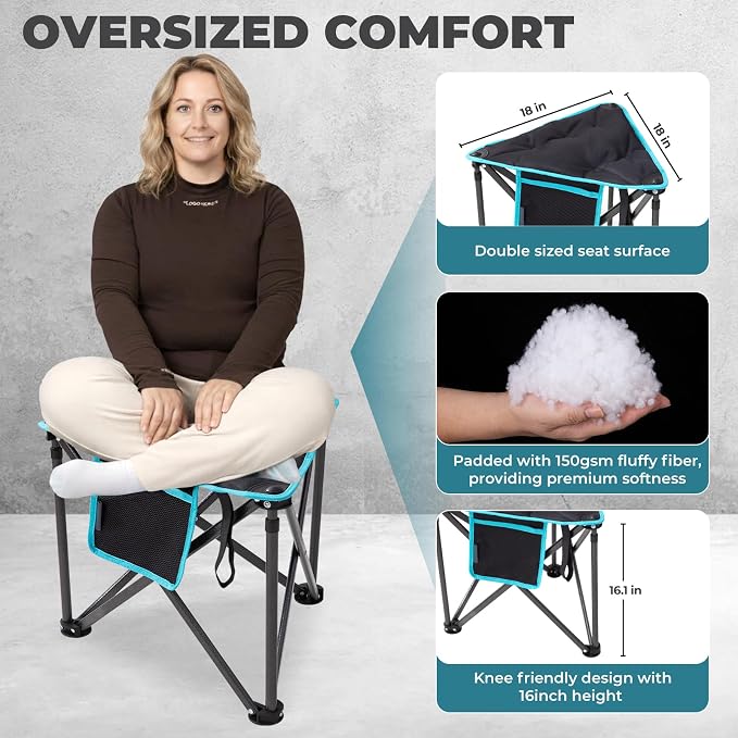 FUNDANGO Folding Tripod Stool, Lightweight Portable Fishing Chair - Image 3