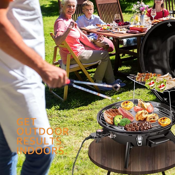 Electric BBQ Grill Techwood 15-Serving Outdoor Electric Grill - Image 7