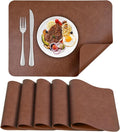 PU Leather Placemats Set of 6 Table Mats Heat Resistant Kitchen Place Mats by APLKER