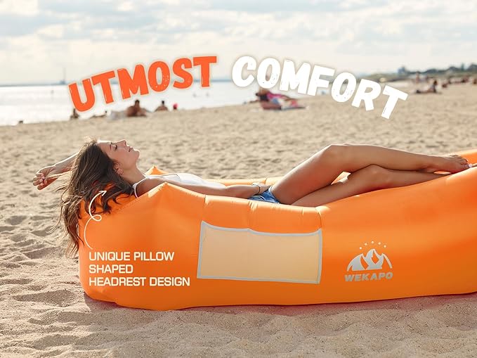 WEKAPO Inflatable Sun Lounger, Air Sofa, Waterproof and Leak-Proof, Picnics and - Image 6