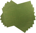 Gugrida Placemats Set of 6 Plaid Checkered Green PVC Placemat by Gugrida