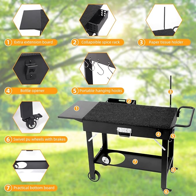 Foldable Grill Cart for Blackstone Griddle, Portable Outdoor Griddle Stand for - Image 4