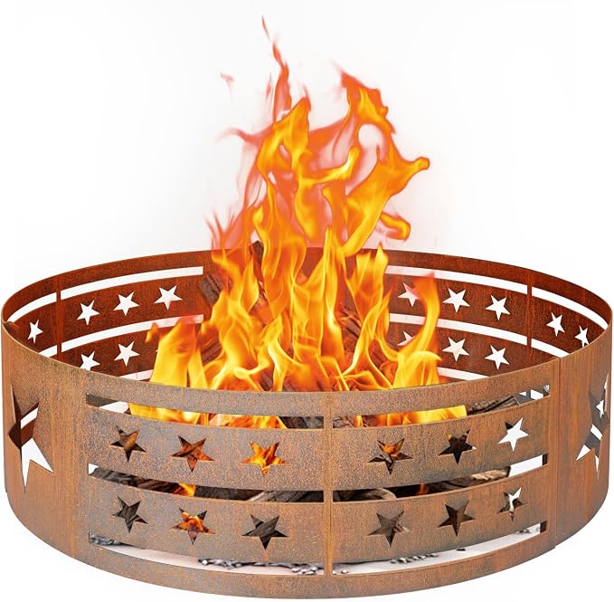 Fire Pit Ring, Outdoor Cooking Camping Steel Fire Ring Combo Insert DIY by WILD+DIGGER