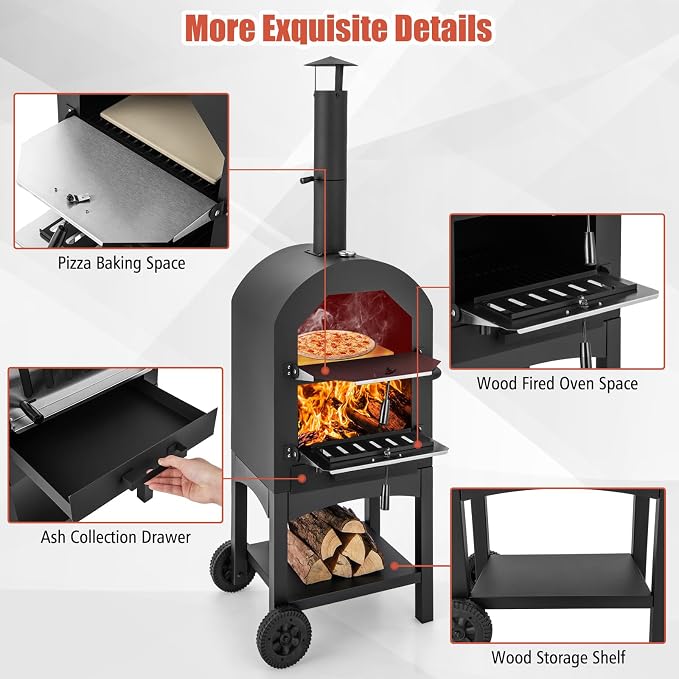 Giantex Wood Fired Pizza Oven - Image 6