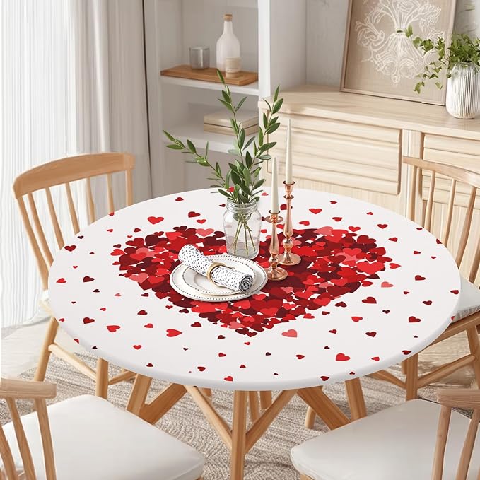 Valentines Day Round Fitted Tablecloth - Image 2
