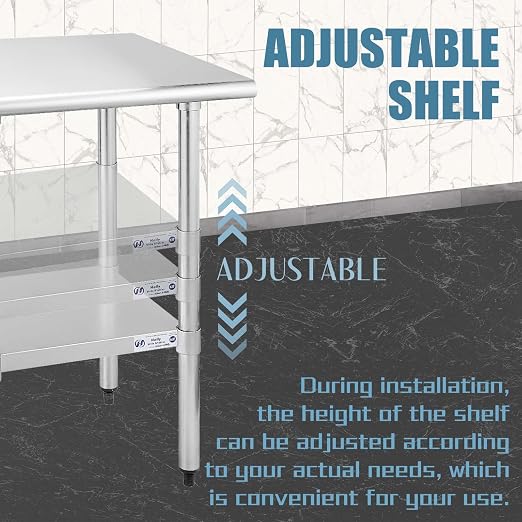 Hally Stainless Steel Table for Prep & Work 24 x 36 Inches, NSF Commercial - Image 5