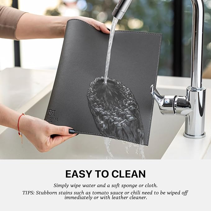 Faux Leather Placemats Set of 4 Vinyl Washable Wipeable Table Mats - Image 4