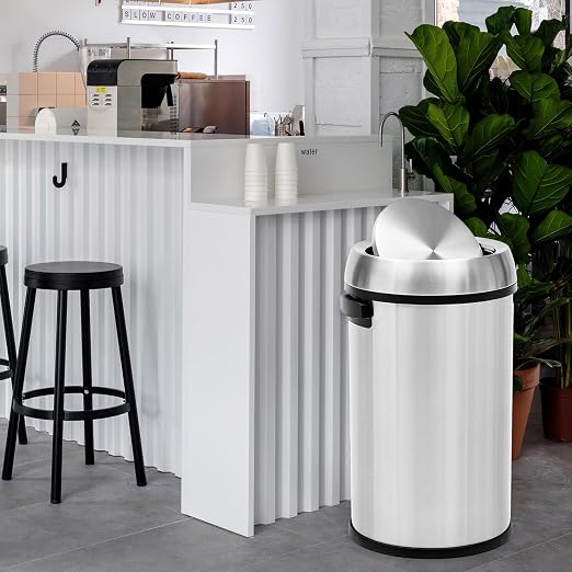GarveeHome 17 gal/65 L Swing Top Trash Can, Stainless Steel Rubbish Bin - Image 6