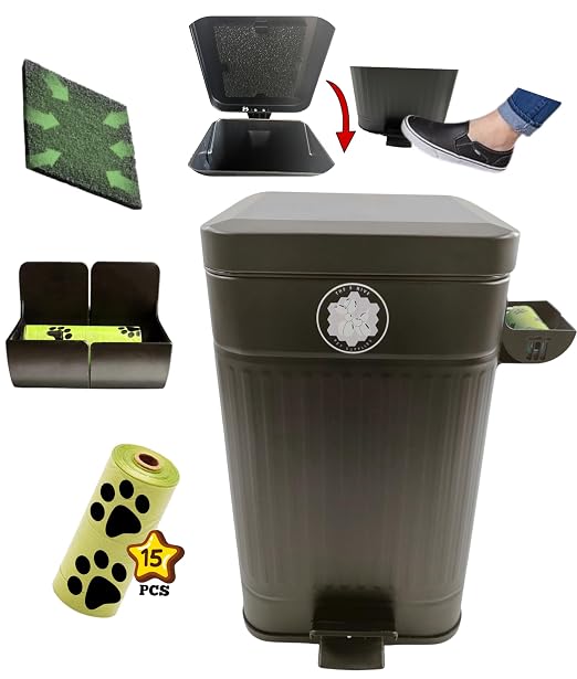 Dog Poop Trash Can Outdoor Activated Carbon Filter Odor Control, 3.2 Gallon - Image 4