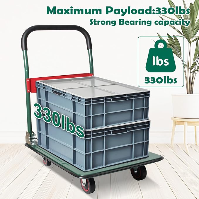 LEADALLWAY Foldable Push Cart Platform Cart - Image 2