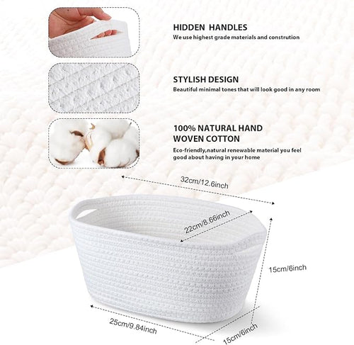 12 Pack Easter Woven Baskets for Gifts Empty Large Cotton Rope Square Storage - Image 2