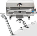 Tailwaves Marine Grill w/Rod Holder Mount | Stainless Steel | Propane BBQ by BTGGEAR