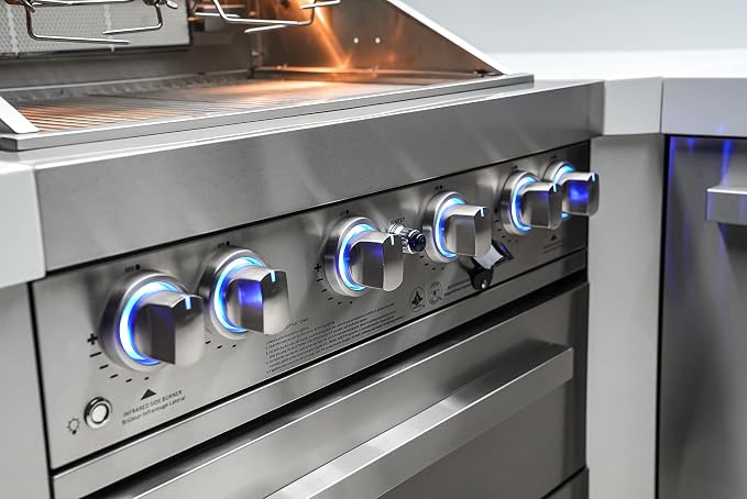 Mont Alpi 805 6-Burner 115000 BTU MAi805-D90 L-shaped Stainless Steel Deluxe - Image 4