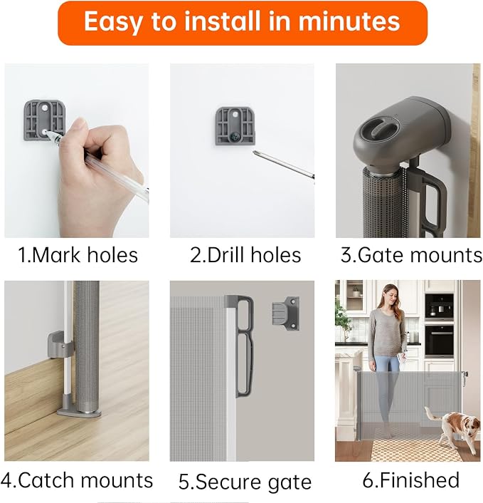 Retractable Safety gate, Child/pet/Dog/cat Temporary Door, Baby Safety - Image 6