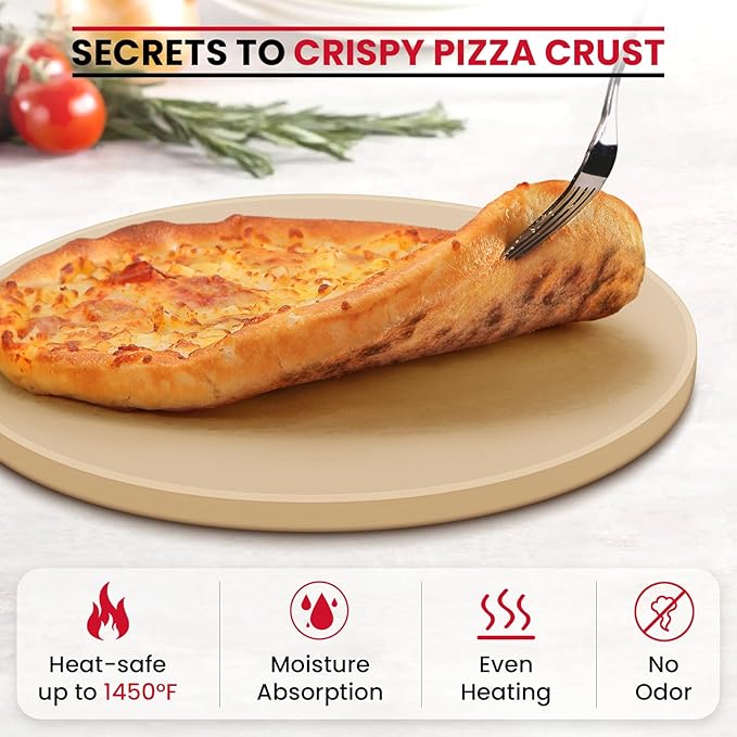 Unicook 14 Inch Round Pizza Stone, Heavy Duty Cordierite Baking Stone - Image 3