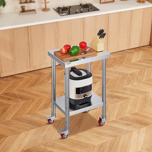 Mophorn 24x18x34 Inch Stainless Steel Work Table 3-Stage Adjustable Shelf - Image 8