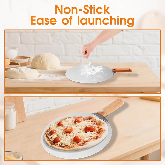12 inch Stainless Pizza Peel for Large Oven, Pizza Spatula - Image 5