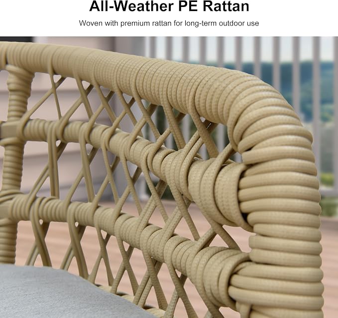 PURPLE LEAF 14 Pieces Outdoor Dining Set All-Weather PE Rattan Outdoor Patio - Image 3