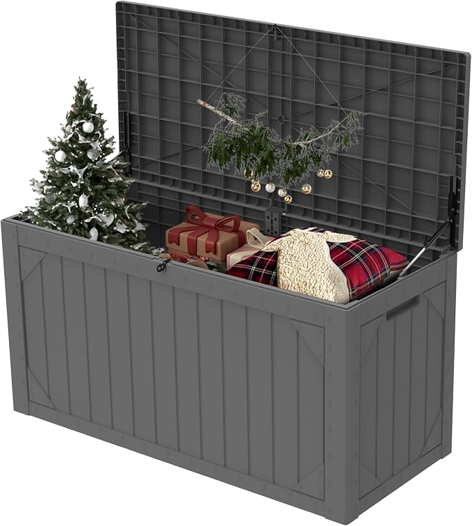 100 Gallon Outdoor Storage Box Waterproof, Lockable Resin Deck Box Patio - Image 8