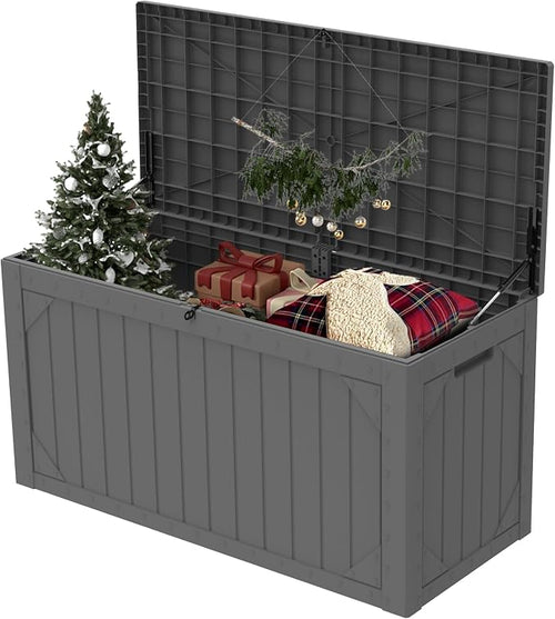 100 Gallon Resin Deck Box, Waterproof Outdoor Storage Box by Unknown