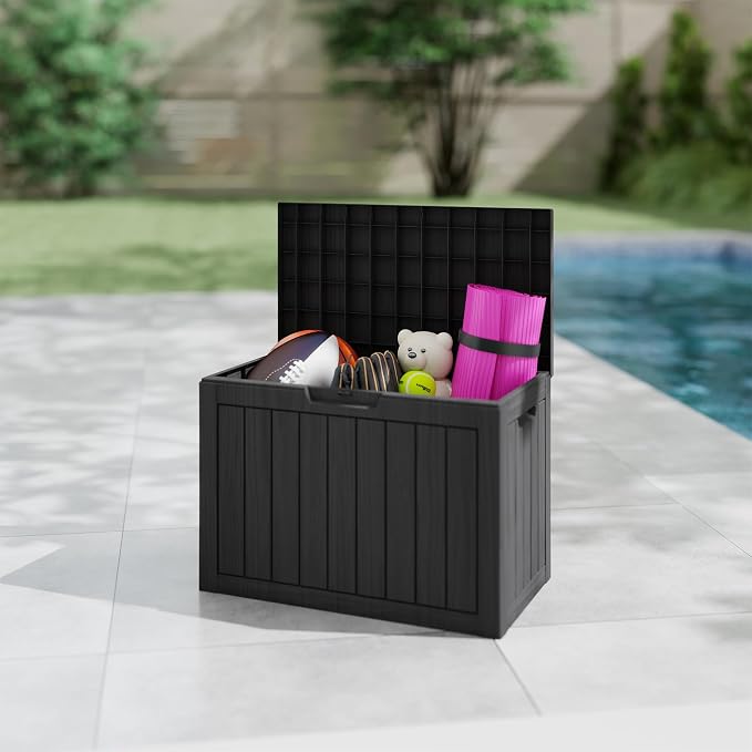 45 Gallon Outdoor Storage Box Waterproof, Resin Deck Boxes - Image 5