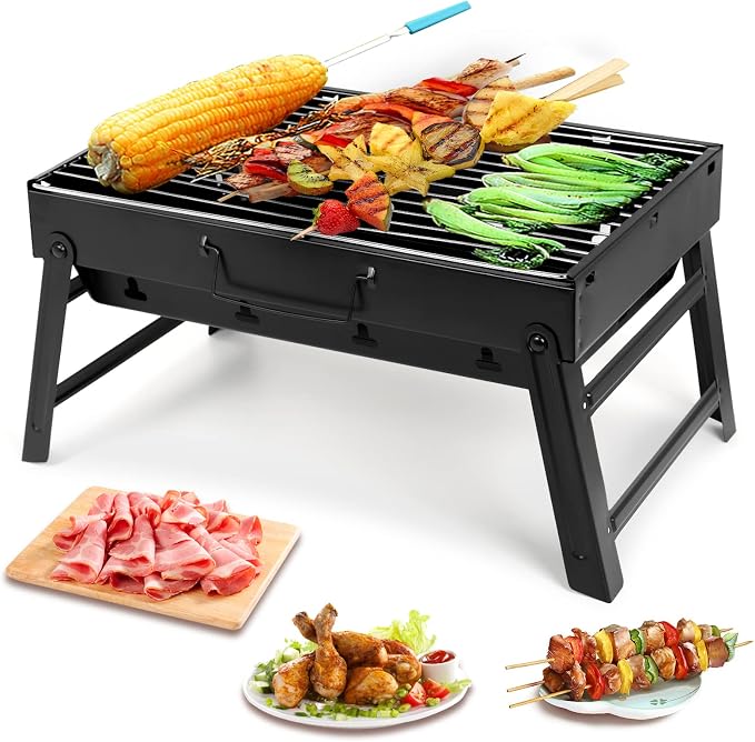 Barbecue Grill, Charcoal Grill Folding Portable Lightweight Barbecue Grill Tools - Image 2