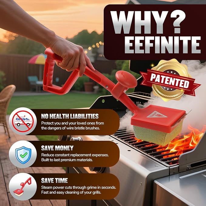 Bristle Free Steam Grill Brush for Outdoor Grill, Safe No Wire Replacement - Image 4
