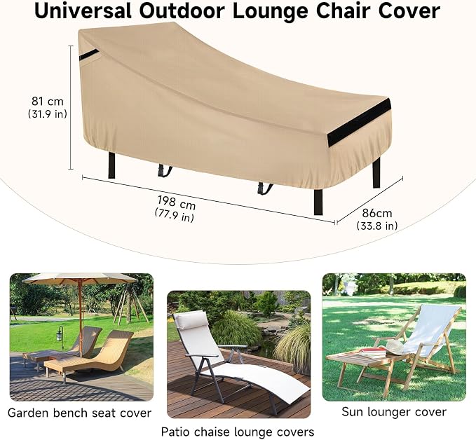 NEVERLAND Waterproof Patio Lounge Chair Cover, Outdoor Chaise Lounge Covers - Image 3