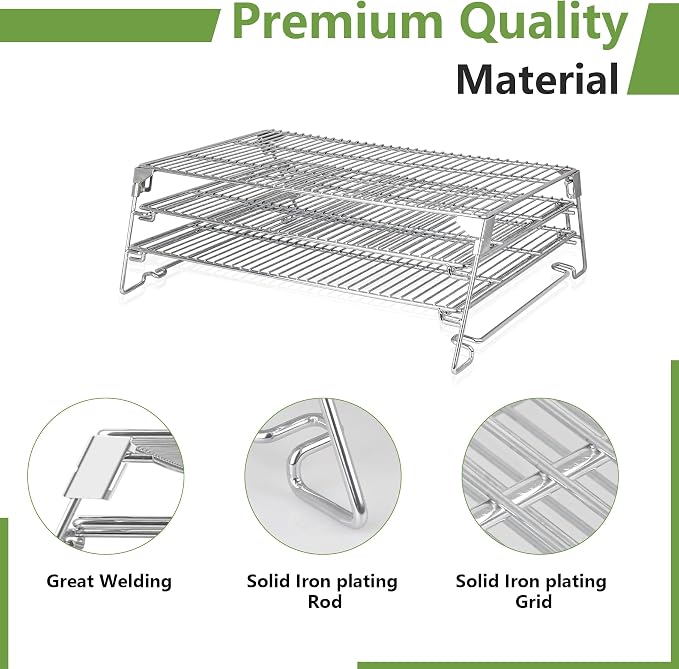 21" 3-Tier Foldable Sliding Jerky Racks - Image 3