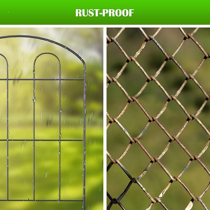 20 Pack Decorative Garden Fence Outdoor - 24in H x 22ft L Rust-Proof Coated - Image 9