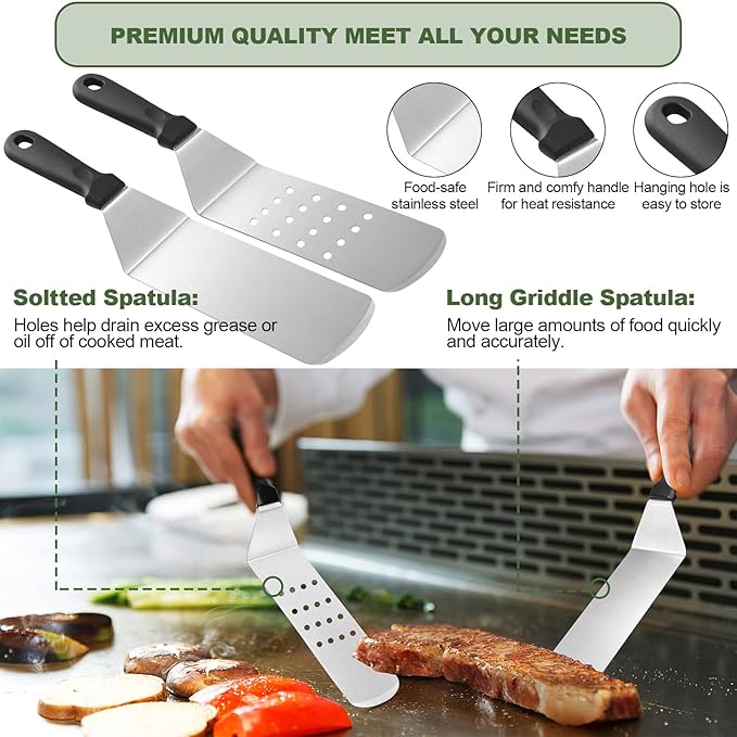 Barbecue Tool Set, 237 Piece Stainless Steel Griddle Kit with Storage Bag