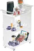 Dethan Acrylic Bar Cart – Clear 3-Tier Utility Rolling Serving Cart by ProfessionalAcrylicFactory