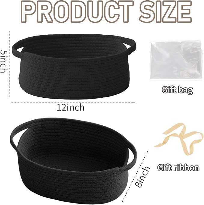 Woven Basket, Small Rope Storage Bin - Image 2