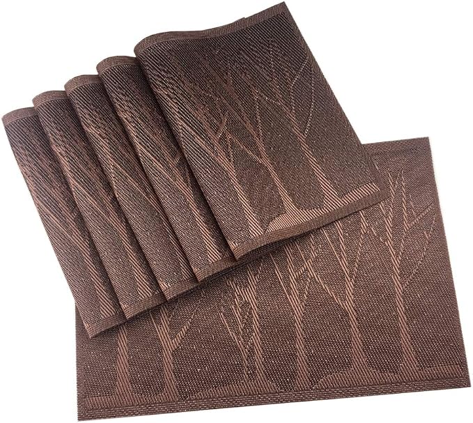 Gugrida Place Mats PVC Set of 6, Table Placemats Set of 6 PVC Mat Table Mats by Gugrida
