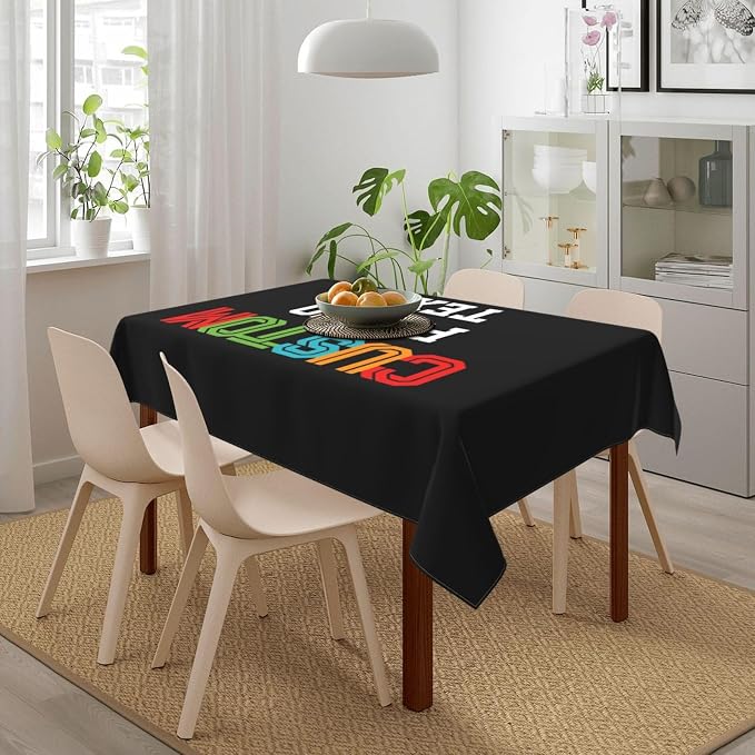 Custom Rectangle Table Cloth, Add Your Own Photo Logo Text, Personalized - Image 3