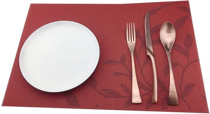 Gugrida Place Mats PVC Set of 6, Table Placemats Set of 6 PVC Table Mats - Image 6