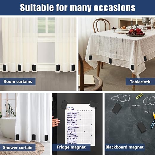 16 Pcs Outdoor Curtain Weights, 8 Pairs Upgrade to Heavier Magnetic Drapery - Image 6
