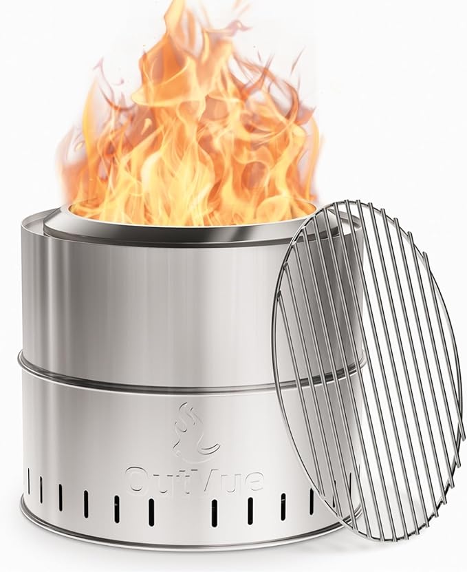 15.5 inch Stainless Steel Smokeless Fire Pit by OutVue-EmbracetheGreatOutdoors