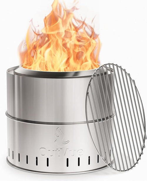 15.5 inch Stainless Steel Smokeless Fire Pit by OutVue-EmbracetheGreatOutdoors