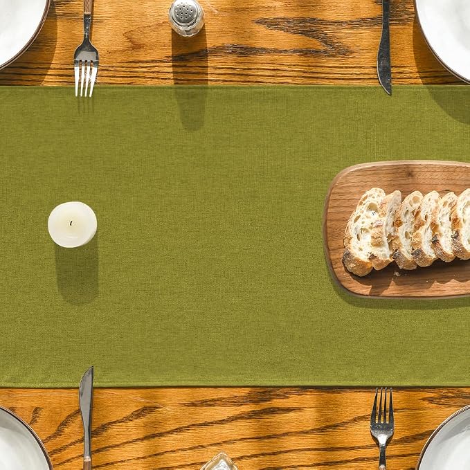 Artoid Mode Green Table Runner, Seasonal Summer Fall Washable Kitchen Dining - Image 3