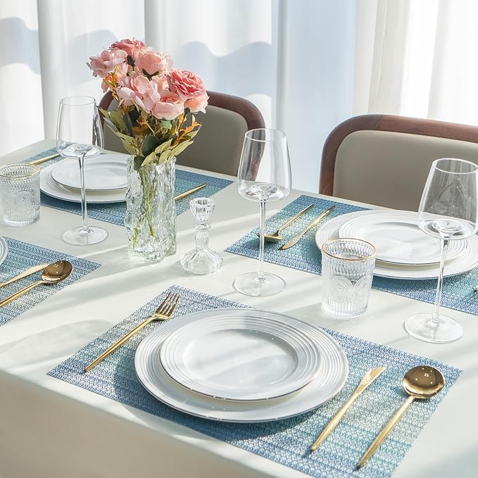 Placemats Set of 8 Vinyl/Plastic Woven Place Mats - Image 6