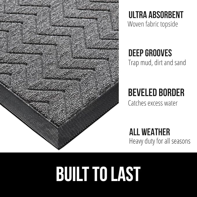 GORILLA GRIP 100% Waterproof All-Season WeatherMax Doormat US Designed Natural - Image 2