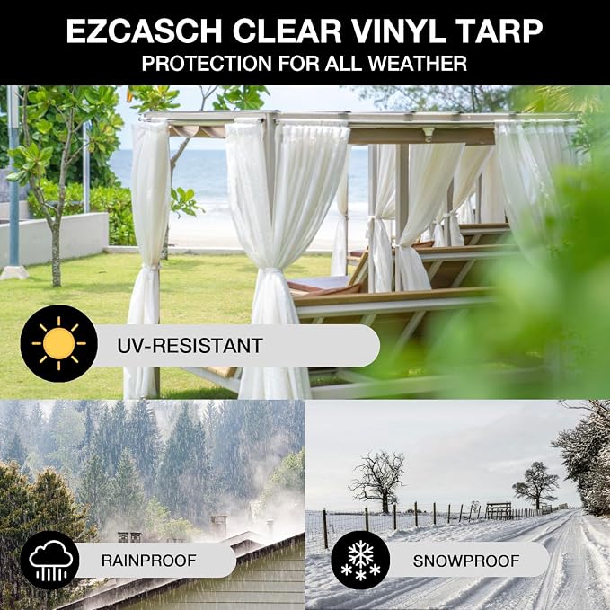 20 Oz Outdoor Vinyl Curtain, Outdoor Clear Panel Curtain, Weather Resistant - Image 6