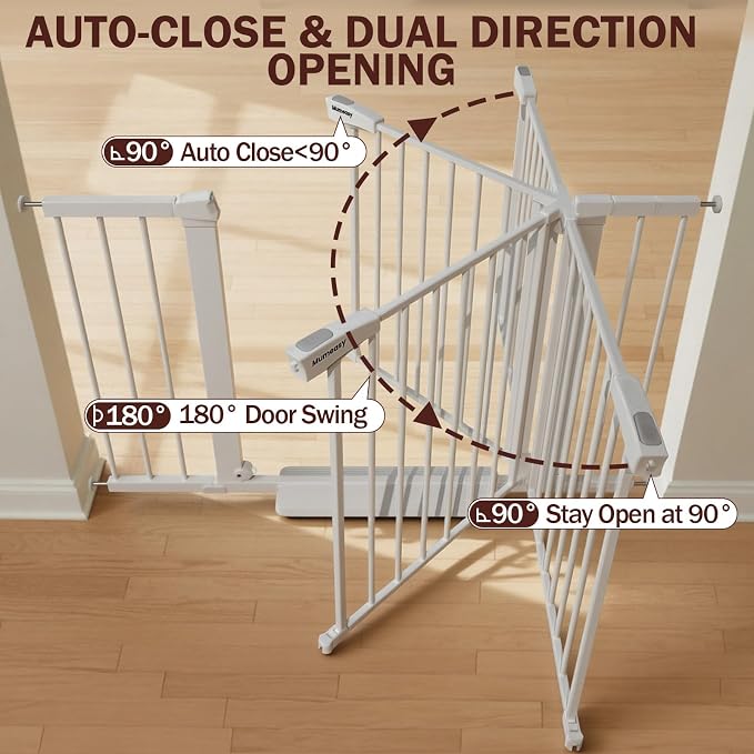 29.7-46" Extra Wide Baby Gate for Stairs, Pressure Mounted Dog Gate Indoor for - Image 7