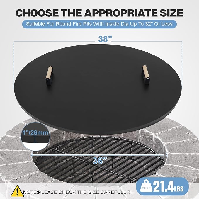 Fire Pit Lid Cover Round - Image 2