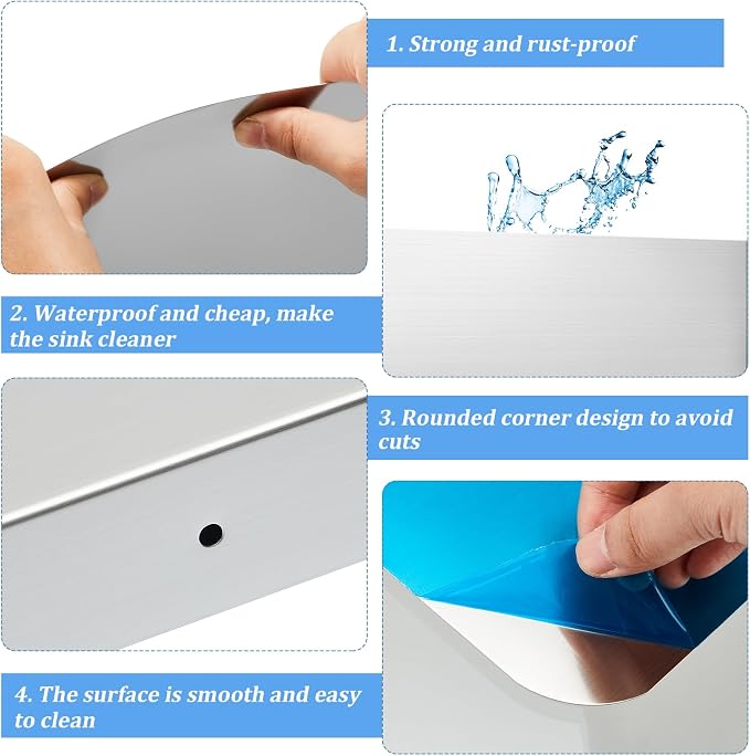 Therwen 2 Pcs Stainless Steel Side Splash Guard - Image 4